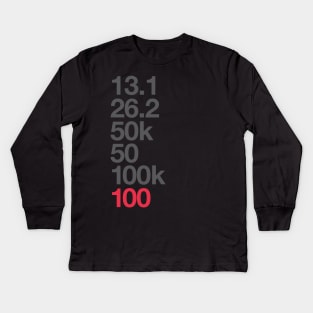 100 Miler Ultra Running Kids Long Sleeve T-Shirt